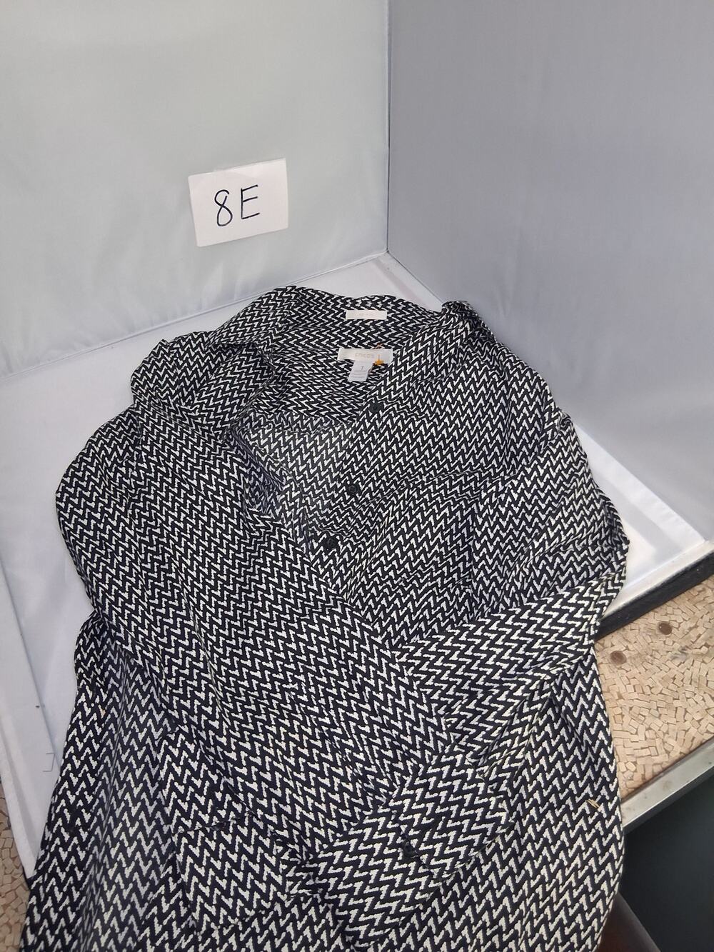 Chico's Button Down Chevron No-Iron Women's Shirt Size 1